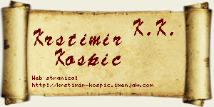 Krstimir Košpić vizit kartica